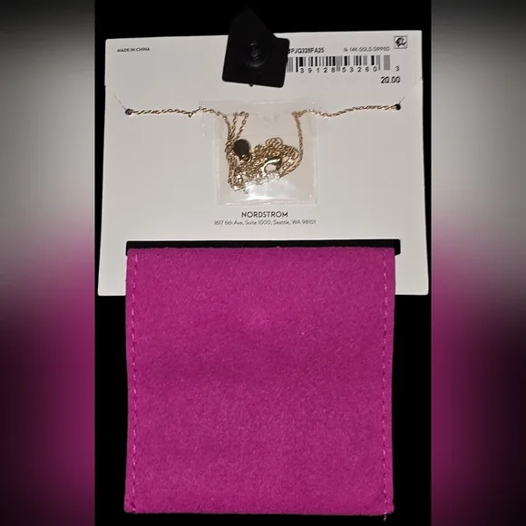 Initial "N" Necklace with Vibrant Pink Pouch - Picture 3 of 3